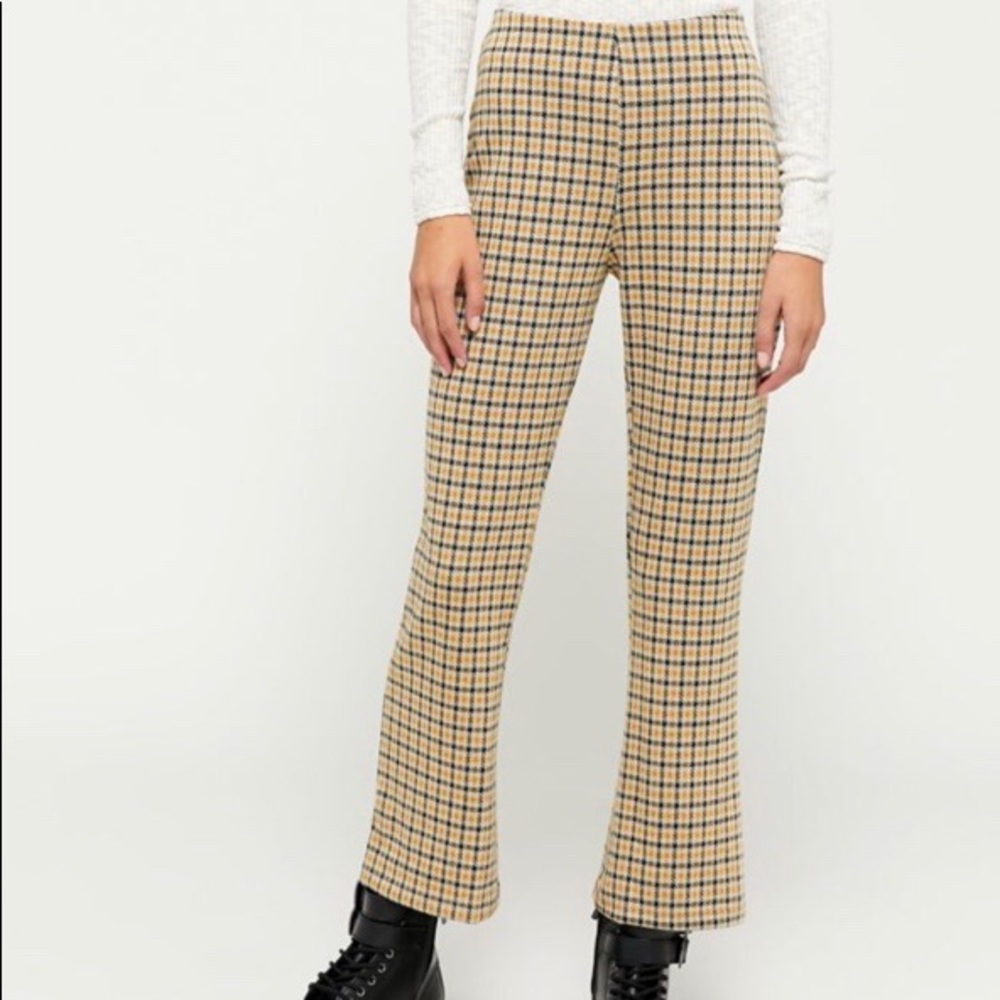 NWT URBAN OUTFITTERS YELLOW PLAID PANTS M